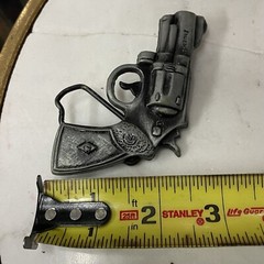 Vintage 80&rsquo;s ~ Men&rsquo;s Solid Antique ~ SNUBNOSE GUN ~ Handcrafted Belt Buckle