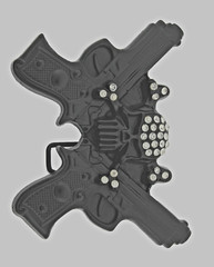 Skull Belt Buckles Gun Black Metal Emblem Vintage Style Men Women Goth Tattoo