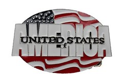 NEW Men Women Silver Metal Buckle Fashion United States Of America Flag USA