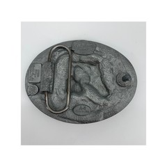 Vintage Siskiyou Belt Buckle Mens OS Silver Black Horse Western Cowboy 1991 USA