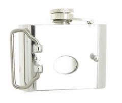 Rhinestone Marijuana Leaf 2 oz Stainless Steel Flask Belt Buckle