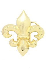 New Men Women Gold Metal Belt Buckle French Fleur De Lis Lily Flower Collection