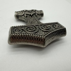 Thor&rsquo;s Hammer Belt Buckle Silver Tone Viking Metal