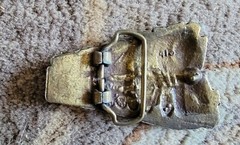 Vintage Train Engine Locomotive Brass Belt Buckle 5321 marked Solid Brass