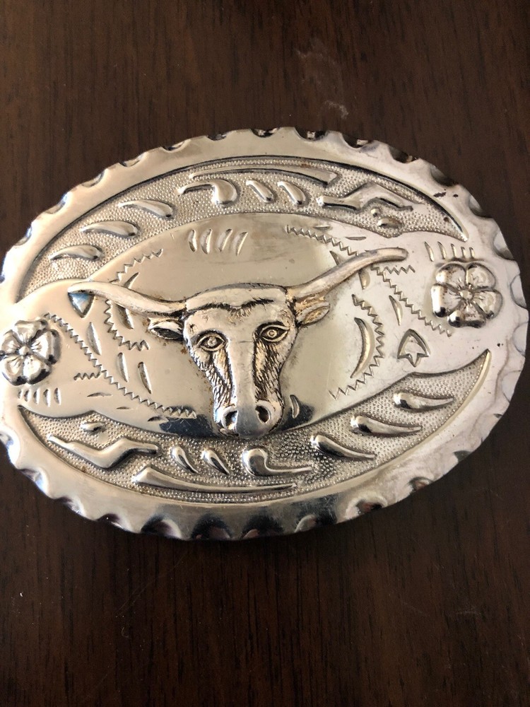 Vintage Western Belt Buckle Longhorn Steer Head