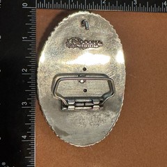 Nocona Silver Horse Head Rhinestone Western Floral Scroll Oval Belt Buckle
