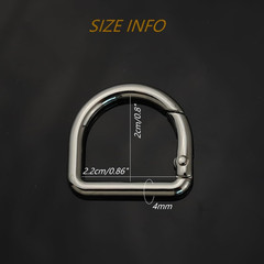 2Pcs D Buckle Semicircle Spring Snap Clip Trigger Spring Keyring Buckle for Bags