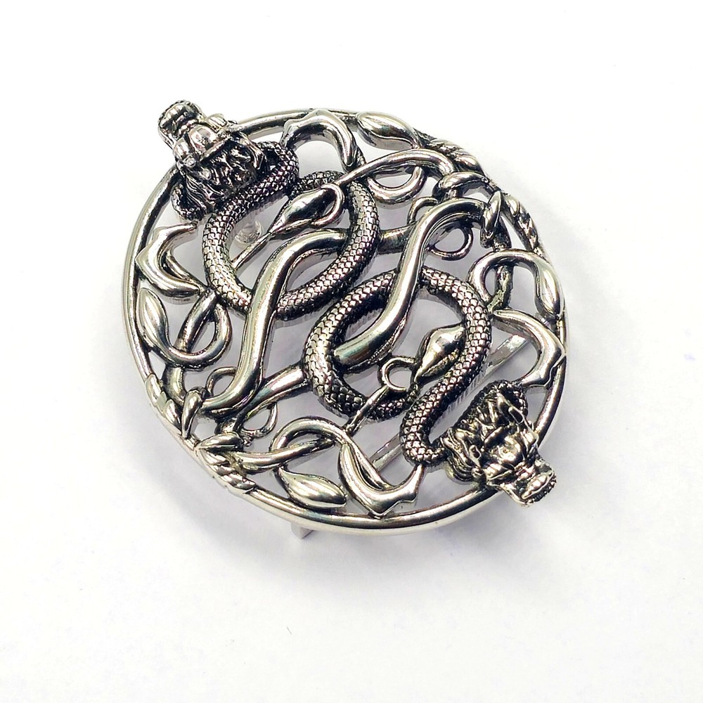 Stunning Vintage Dragon Design In 935 Argentium Silver Men&rsquo;s Biker Belt Buckle
