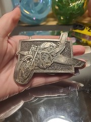 1970s Sci-Fi Weird Motorcycle-Plane Pilot MM Limited Vintage Belt Buckle