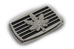 Men Women Silver Black Metal Fashion Belt Buckle Marijuana Leaf Plant Cannabis