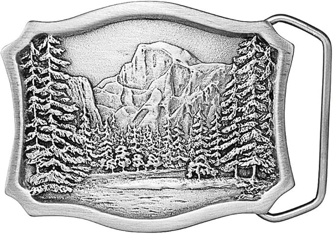 Vintage 1970s Design Solid Pewter Yosemite Half Dome Belt Buckle – USA Made