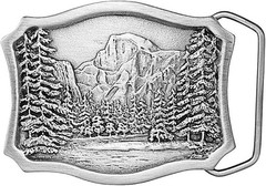Vintage 1970s Design Solid Pewter Yosemite Half Dome Belt Buckle – USA Made