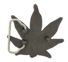 Marijuana Cannibus Weed Leaf Silver Metal Belt Buckle