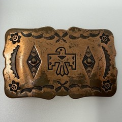 Bell Trading Post Thunderbird Vintage Belt Buckle Copper Nickel Silver Western