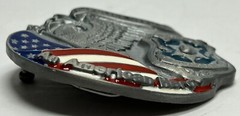 Great American Products Belt Buckle Pewter Police Officer An American Hero EUC