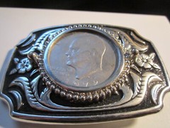 1972 LIBERTY SILVER DOLLAR COIN BELT BUCKLE – GW-9