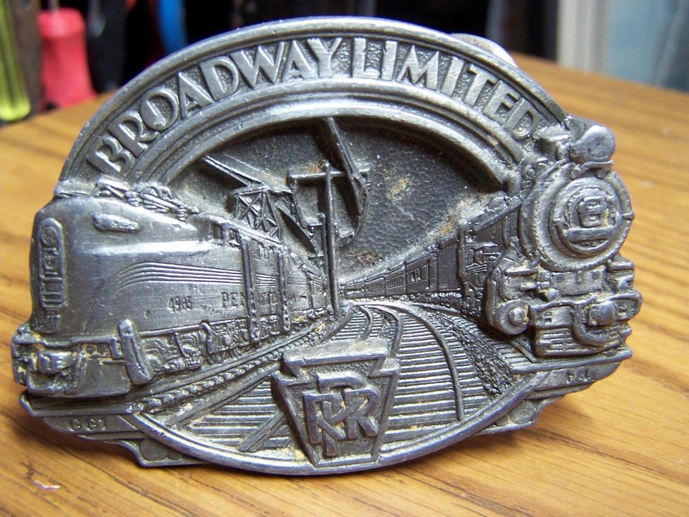 New C&J Belt Buckle 1088 DIESEL & LOCOMOTIVE SCENE PEWTER Broadway Limited 1987