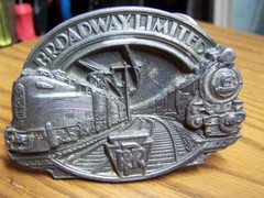 New C&J Belt Buckle 1088 DIESEL & LOCOMOTIVE SCENE PEWTER Broadway Limited 1987