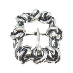 925 Sterling Silver Vintage Spiral Link Solid 140.8g Brutalist Belt Buckle