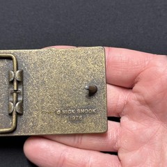 Vintage Nick Snook Street Surfer Belt Buckle Mens Brass 1976 Skateboard 70s