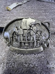 Vintage Arroyo Grande American Cowboy Belt Buckle Mens Silver Western 80s