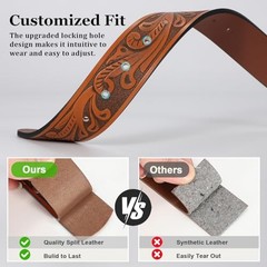 Cowboy Belts for Men Women, 35&Prime;-38&Prime; Wasit Adjustable Brown/Gold Bull Buckle