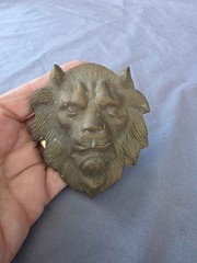 Large 3D Lion Head Belt Buckle Solid Brass Big Cat Leo Mane