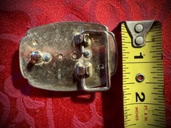 Western Horseshoe Frame Belt Buckle w/ 1942 Mercury Dime Coin, 2 inches