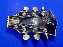 Guitar Head Stack Tuning Keys Black Enamel Cutout Belt Buckle by Jean&rsquo;s Friend