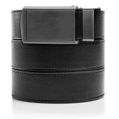 SlideBelts Men&rsquo;s Vegan One Size, Black Leather With Gunmetal Buckle (Vegan