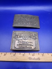 Vintage Belt Buckles Colt Revolvers & 1970s BUDWEISER Lager Beer – Brass Buckles