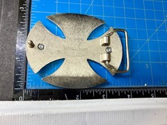 Maltese Celtic Iron Cross Gothic Punk Biker Vibe Cutout Outlined Belt Buckle