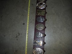 Custom Trophy Hanging LEATHER (10) Belt Buckle Holder Display John Wayne