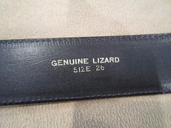 HUGE!!! Kieselstein-Cord Art Bronze Toad Buckle with Navy Lizard Belt Size 1