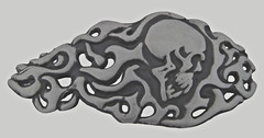 New Men Women Skull Belt Buckle Gray Metal Tattoo Gothic Halloween Costume Biker