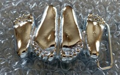 HAPPY FEET MAN WOMAN&rsquo;S NAUGHTY LOVERS LOVE CHROME Plated SOLID BRASS BELT BUCKLE