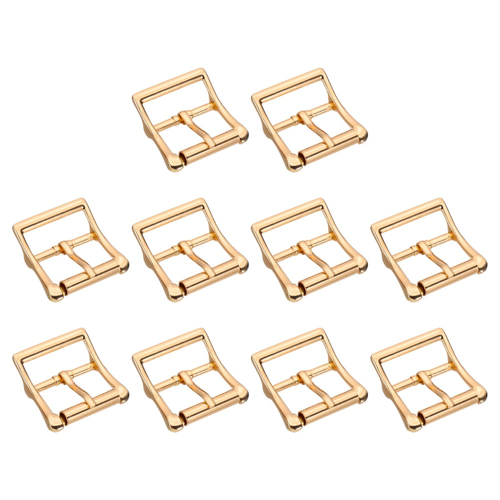 1.6&Prime;x1.3&Prime; Rectangle Shape Single Prong Belt Buckle (Golden, Pack of 10)