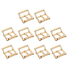 1.6&Prime;x1.3&Prime; Rectangle Shape Single Prong Belt Buckle (Golden, Pack of 10)