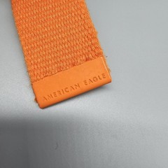 American Eagle Belt Unisex Size Small Orange Web Bottle Opener Military Buckle