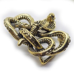 Cobra King Crawling Snake Bronze Belt Buckle