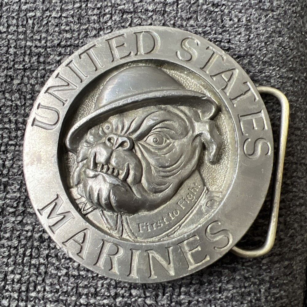 Buckles of America – United States Marines Bulldog First to Fight Belt Buckle