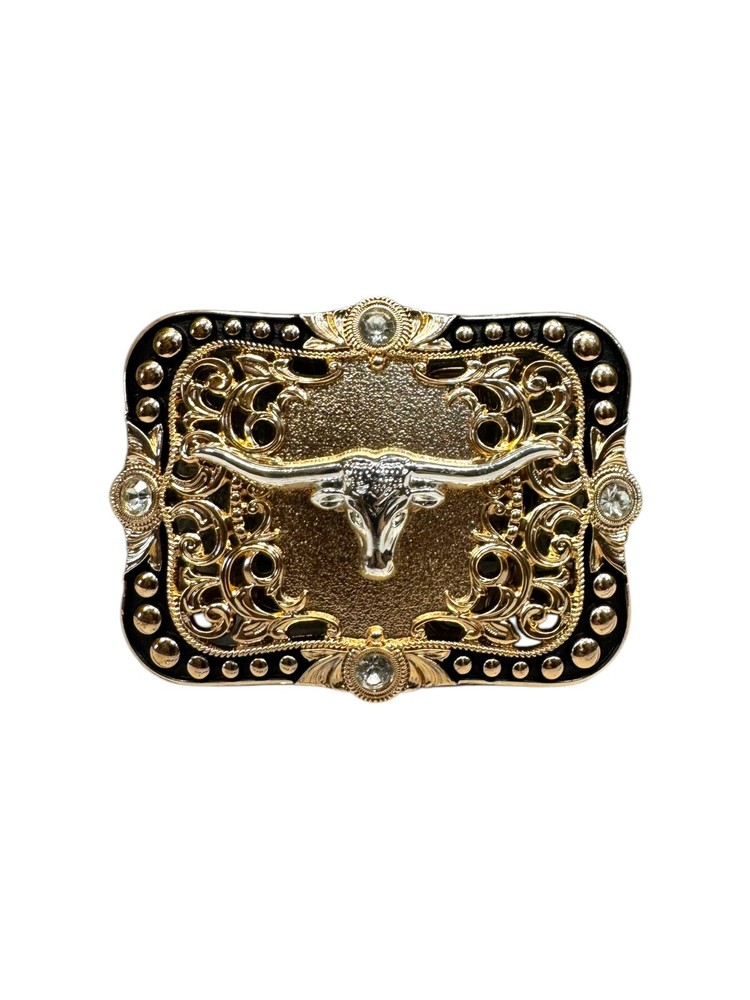 Long Horn Bull Western Style Belt Buckle Rodeo Hebilla Vaquero Toro