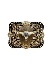 Long Horn Bull Western Style Belt Buckle Rodeo Hebilla Vaquero Toro