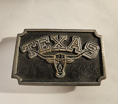Montana Silversmiths Texas Longhorn Western Rectangular Belt Buckle Silver/Black