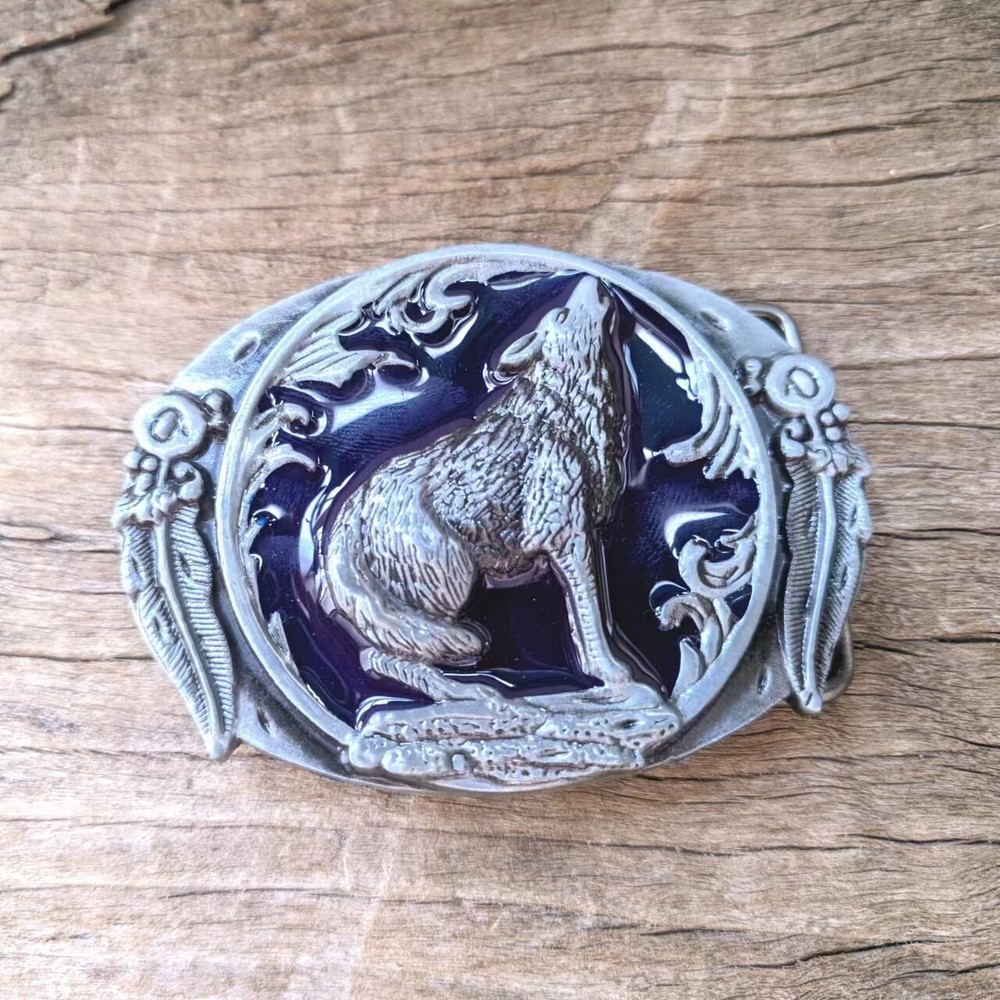 Howling Wolf Buckle – Western Cowboys Belt Buckle – Mens Womens Belt Buckle