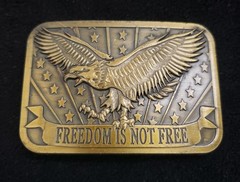 8 Vintage USA Patriotic Belt Buckles American Flag Soaring Eagle 2nd Amendment