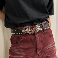 Love Hurts Arrow Through The Heart Belt With Buckle, Y2K Belt