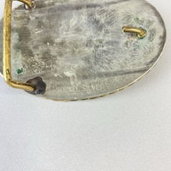Vintage Western Belt Buckle Bucking Bronco Rodeo Gold Tone Nickle Silver