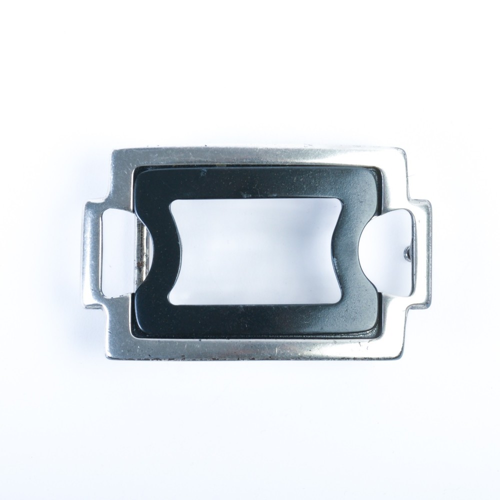 Elliot Rhodes Black and Silver Metal Belt Buckle 37688