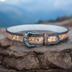 DANIEL&rsquo;S ARTPLANET Western Belt for Men Full 34 (fits size 30 jeans), Brown